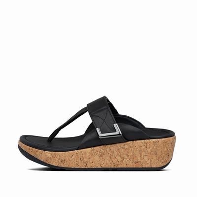 Fitflop Women's REMI Adjustable Leather Sandals - Black, AY1645387